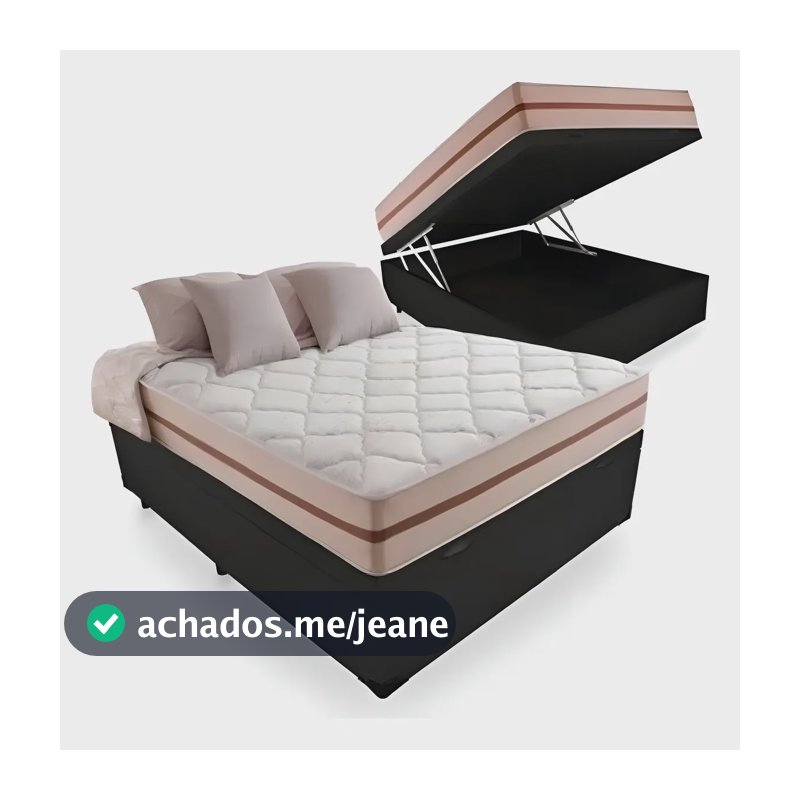 Cama Box Baú Casal Com Colchão Pillow Angel Molas Ensacadas