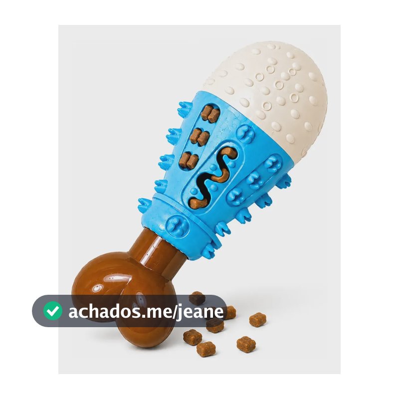 Brinquedo Osso Mordedor Pet Para Cães Recheável Interativo Branco/azul