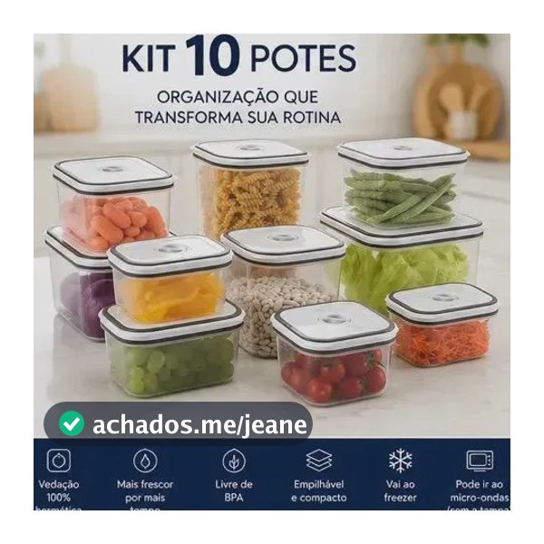 10 Potes Herméticos Electrolux de Plástico