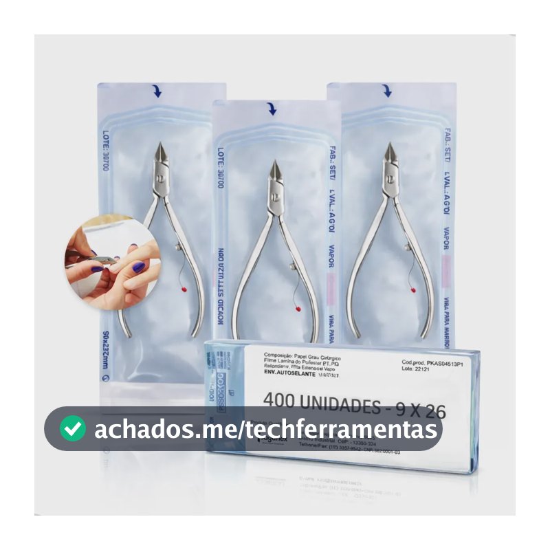 400 Envelopes P/ Esterilização Alicate Autoclave 9cm X 26cm