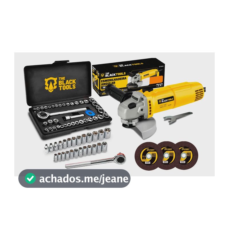 Lixadeira Esmerilhadeira Profissional 4.1/2 Com Jogo 40 Pçs Amarelo 220v 60hz