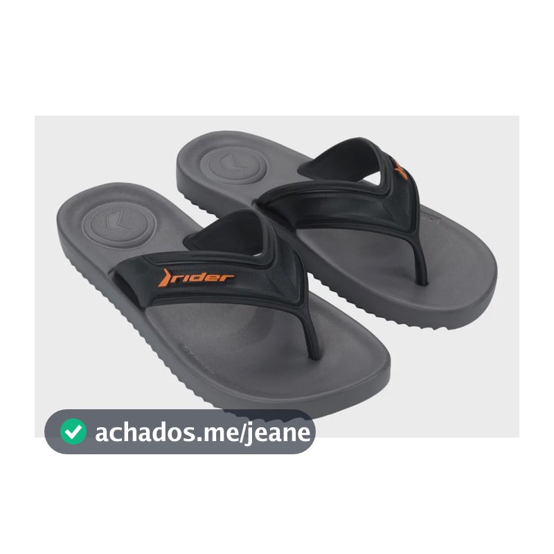 Chinelo Rider Trace Masculino 12608 Cinza/preto/laranja Liso 39.40