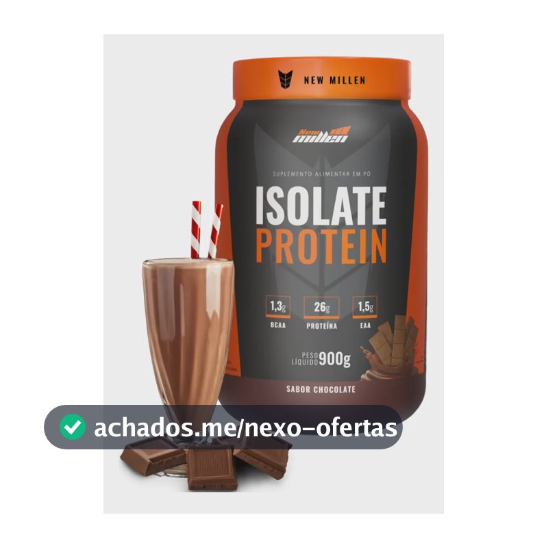 Proteína bovina isolada New Millen Whey Zero Isolate em pó sabor Chocolate x 900g