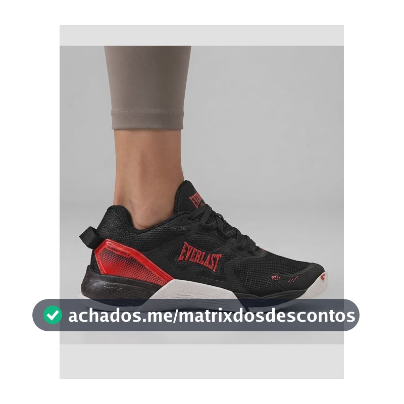 Tenis Feminino Crossfit Everlast Climber Pro 3 Academia Preto E Vermelho Liso 36 Br