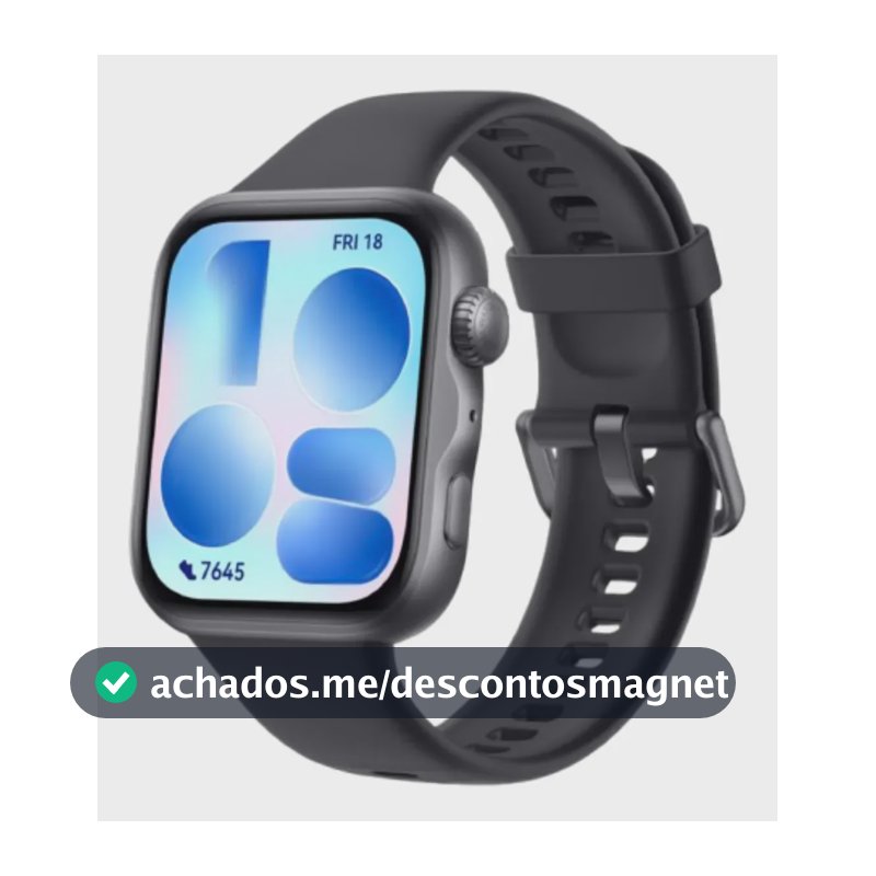 Smartwatch HUAWEI WATCH FIT 5 AMOLED de 182" Design Leve Mini Treino Bateria com Até 10 Dias 64 GB Gerenciamento Avançado da Saúde Monitor do Sono SpO2 GPS Compatível com iOS e Android Preto