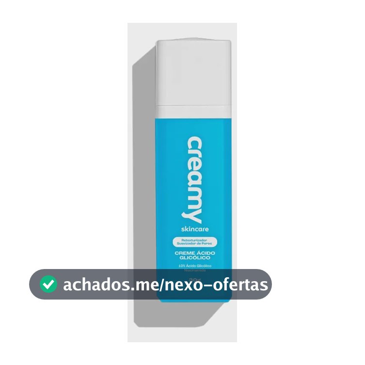 Creamy Skincare Ácido Glicólico 30g | Reduz Poros Dilatados, Melhora A Pele, Hidratação Profunda E Intensa, Controla O Brilho Excessivo | Todos Os Tipos De Pele, Noturno