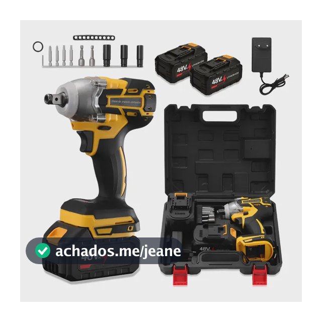 Chave De Impacto 48v Dupla Bateria Kit Com Maleta Sem Fio