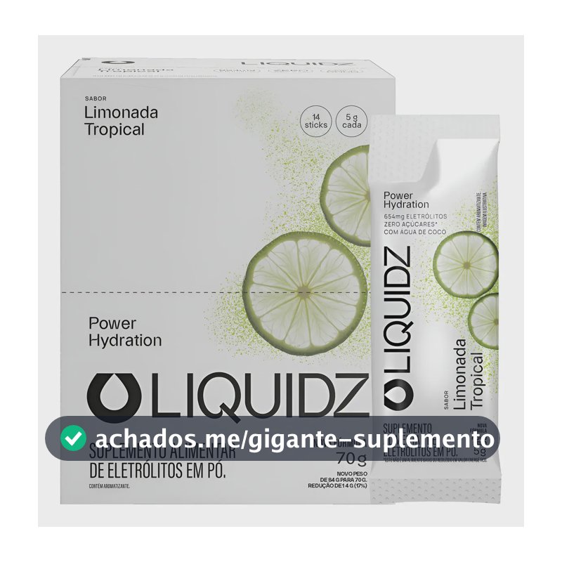 Liquidz® Eletrólitos Zero Açúcar Limonada Tropical 14 Sachês