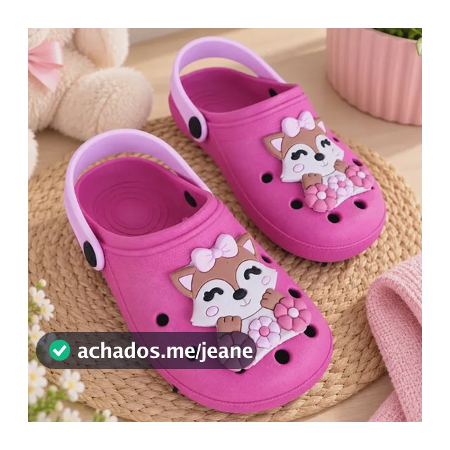 Sandália Papete Infantil Menina Raposinha Pink Leve Macio