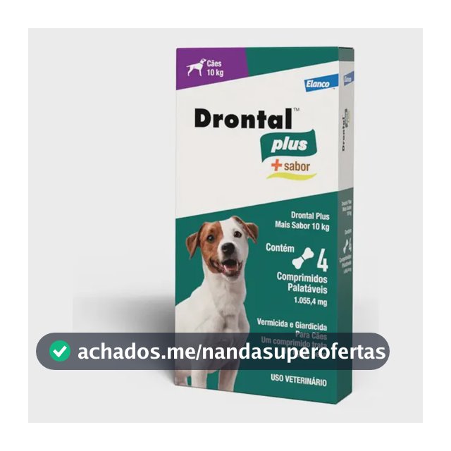 Drontal Plus Elanco Cães 10kg Vermífugo 4 Comprimidos
