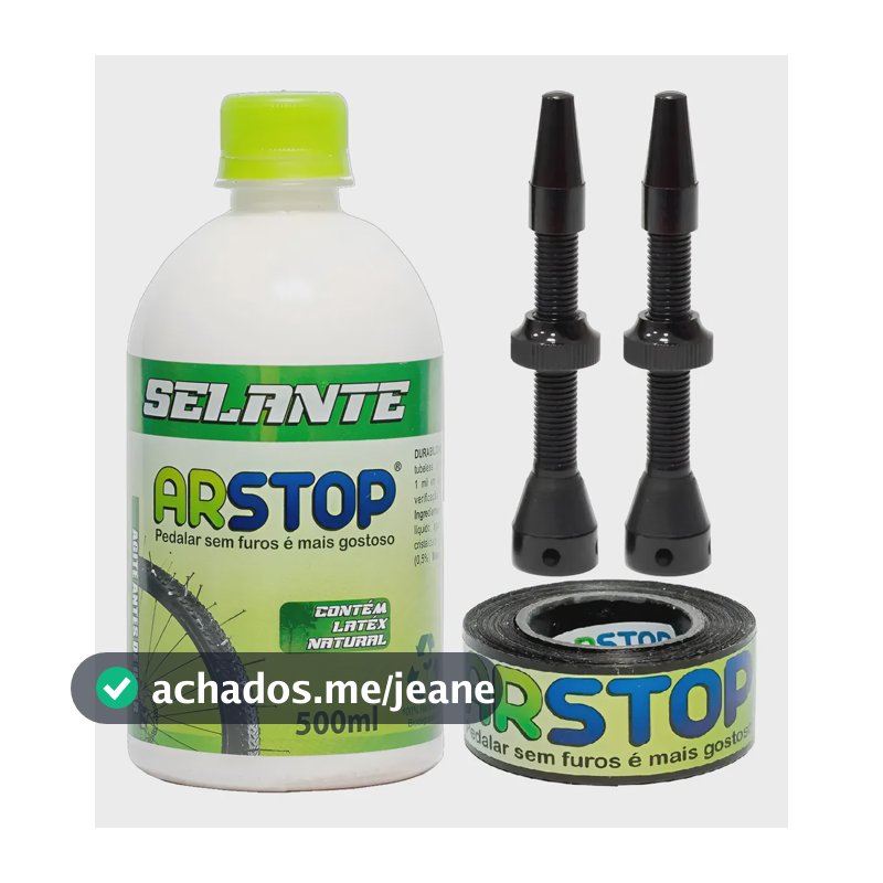 Kit Tubeless 29 Bike Líquido Selante 500ml + Válvulas + Fita