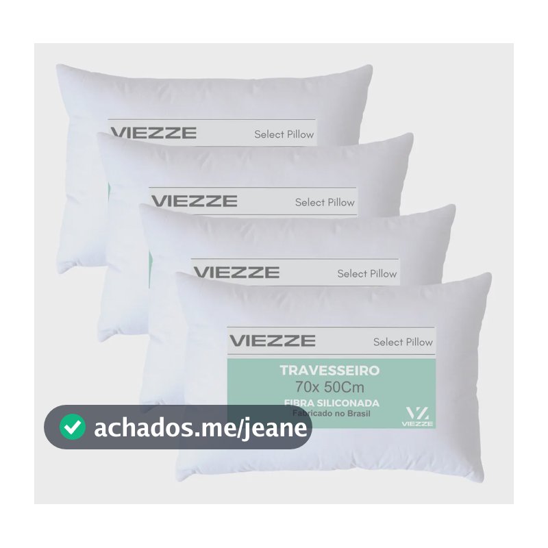 Kit 4 - Travesseiros Select Premium Luxo Fibra Antialérgica Branco