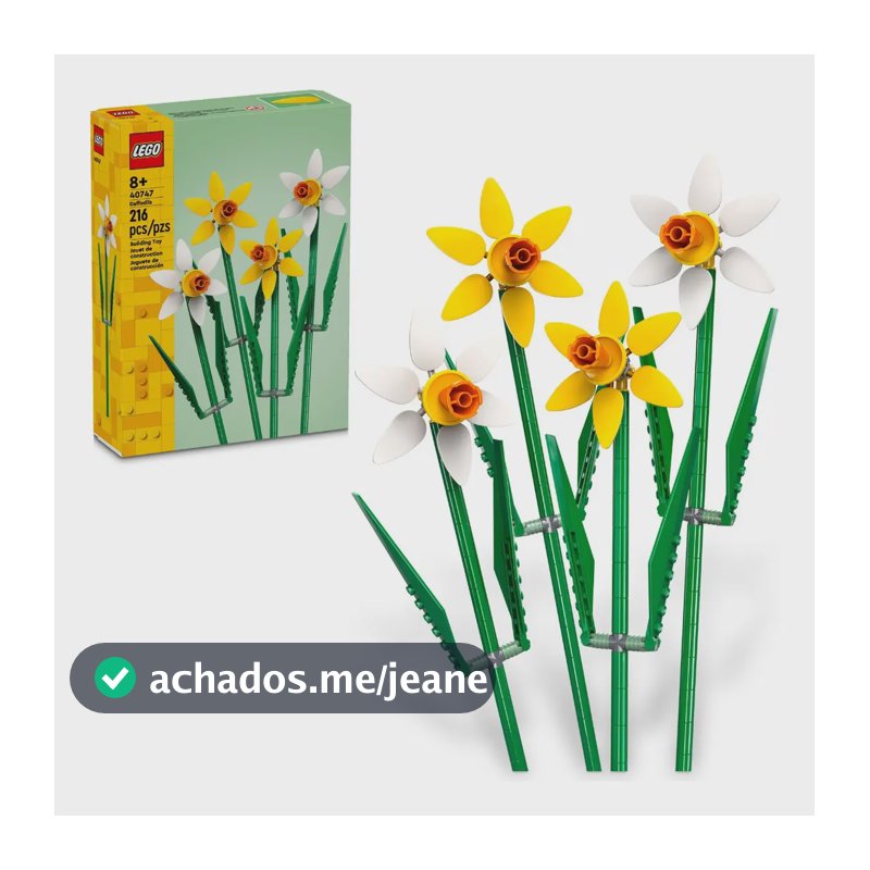 LEGO® Botanicals Narcisos 40747; Kit de construção com 4 flores; 216 peças; 18+