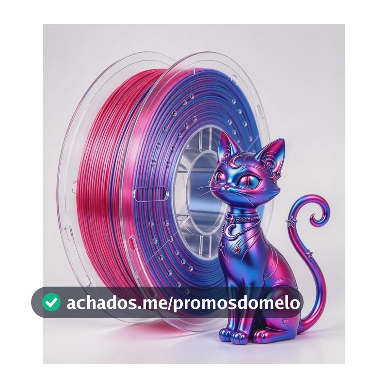 Filamento Pla Silk Premium Impressão 3d 1.75mm Duocolor 1kg Vermelho/azul, Filamento Pla Silk Brilhante 1kg, Dimensional +/-0.02 Mm, Serve Para A Maioria Das Impressoras Fdm