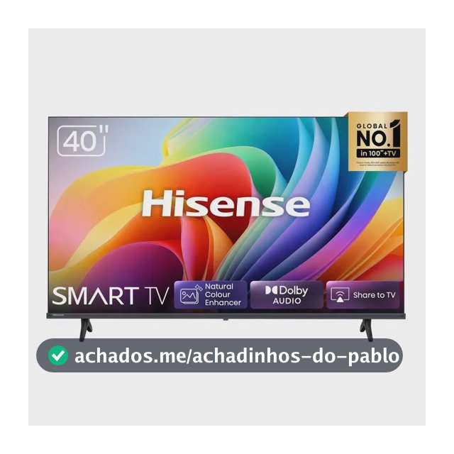 Smart TVHisense FHD 40" Polegadas 40A4NV com HDR10, DTS Virtual X, Compatibilidade Alexa