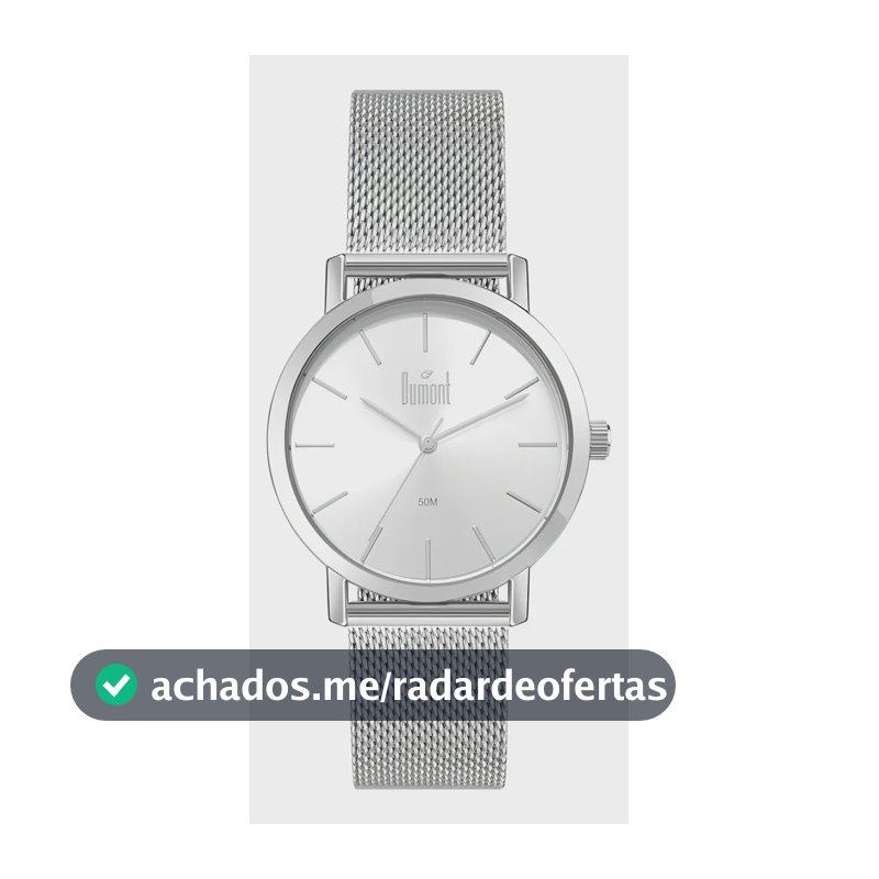Relógio Dumont Traveller Masculino de Aço Prata Analógico