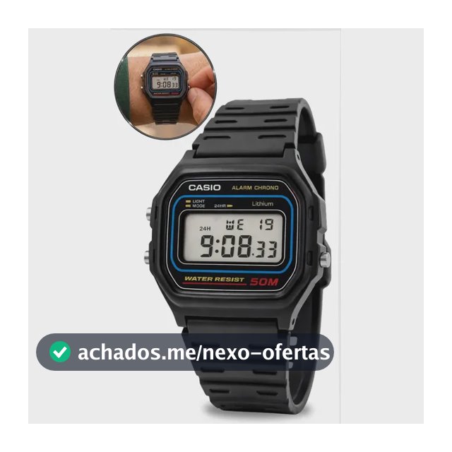 Relógio Casio Masculino Digital Preto de Resina W-59-1VQ