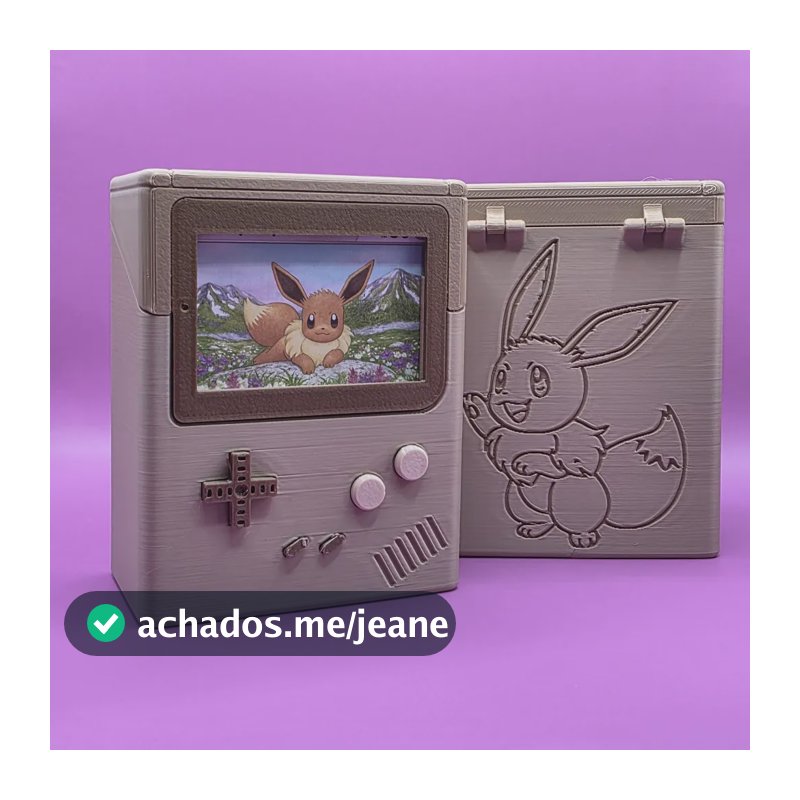 Deck Box Pokémon Tcg  Estilo Game Boy Personalizável  Para 6 Prata Eevee