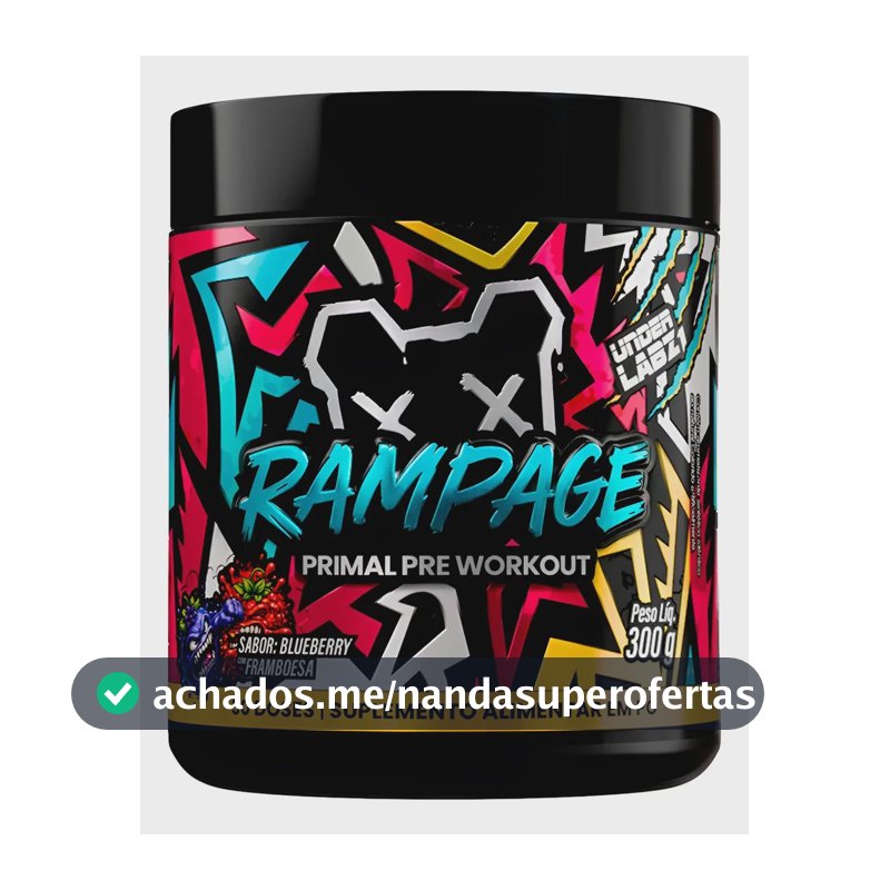 Pré Treino Rampage Under Labz Arginina Taurina Cafeína 300g Blueberry Com Framboesa 300g
