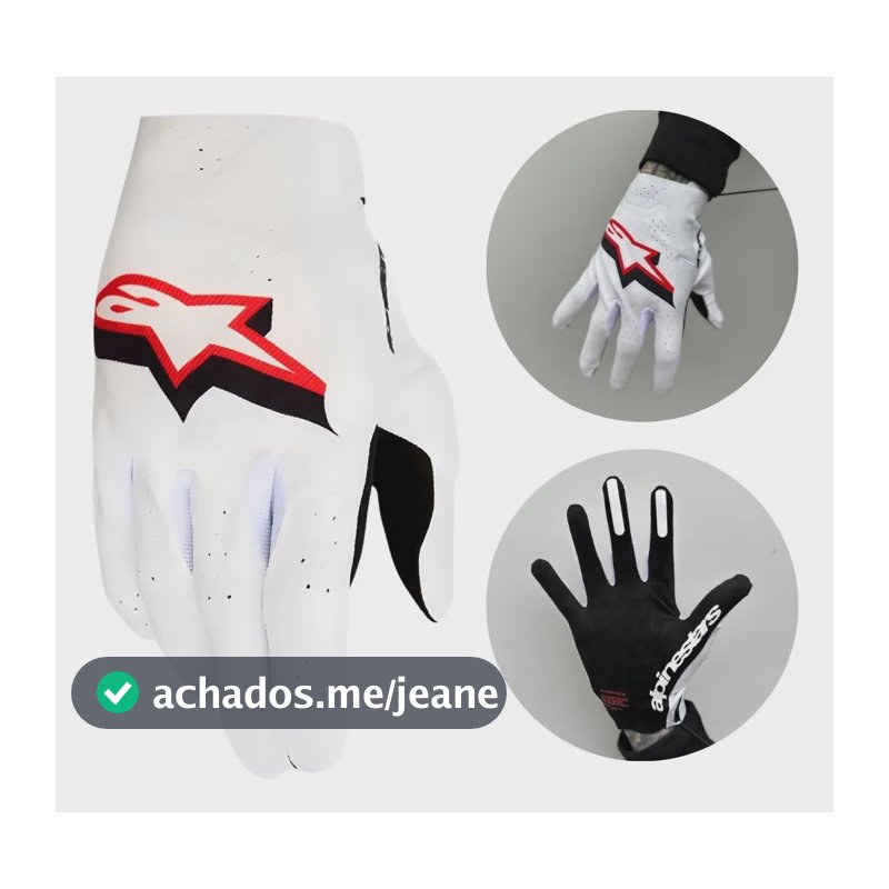 Luva Motocross Alpinestars Supertech Branco Vermelho 2027 Branco Gg
