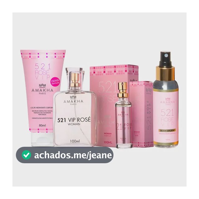 Kit 521 Vip Rosé Completo  Perfumes 15ml E 100ml + Hidratante + Body Splash
