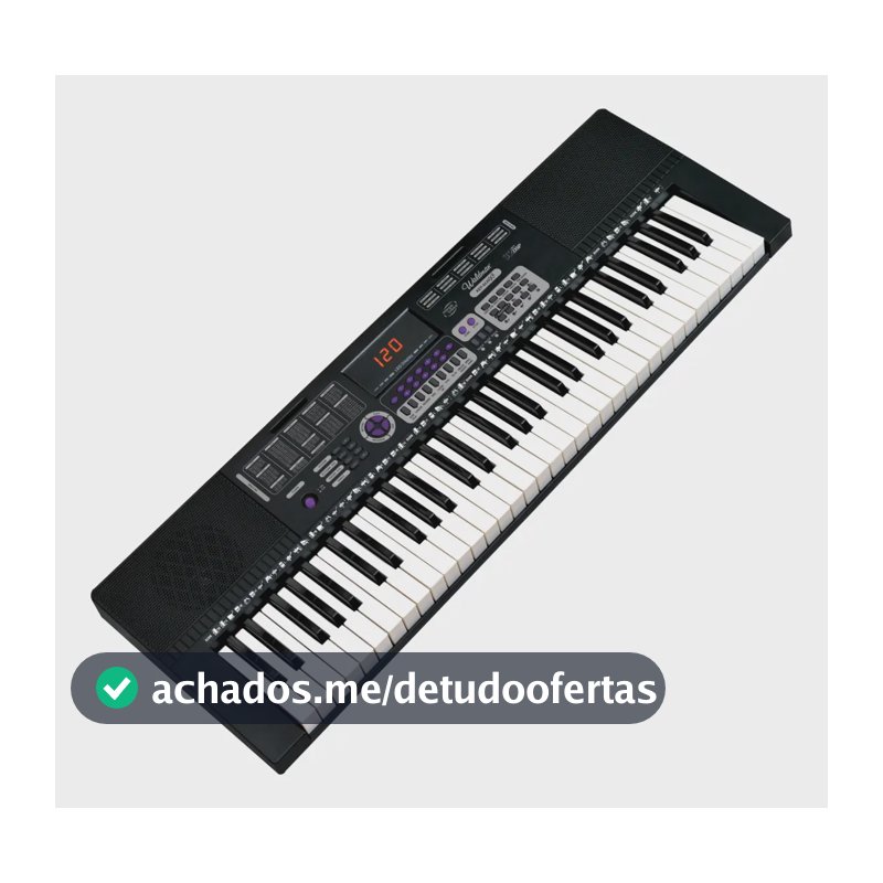 Teclado Musical Iniciantes Waldman KEP-6120X2 Preto 61 Teclas Bivolt