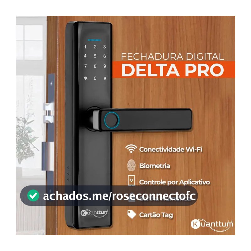 Fechadura Digital Kuanttum Delta Pro Wi-Fi Biométrica