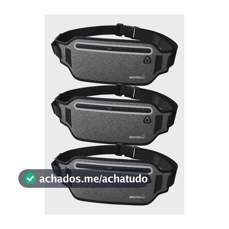 Pochete P/ Caminhada Corrida Academia Bike Bicicleta Doleira Cinza 3 Und