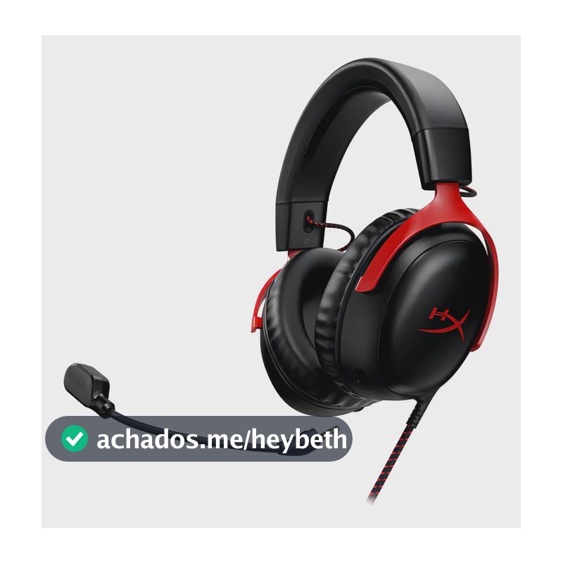 Headset Gamer HyperX Cloud III Preto e Vermelho com Microfone e Som Surround 7.1 para PC, PS5 e Xbox