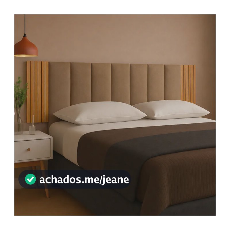 Cabeceira Modular + Painel Ripado Mdf Para Cama Box Casal Bege + Freijo Casal 9 Peças (4 Rip + 5 Cab)