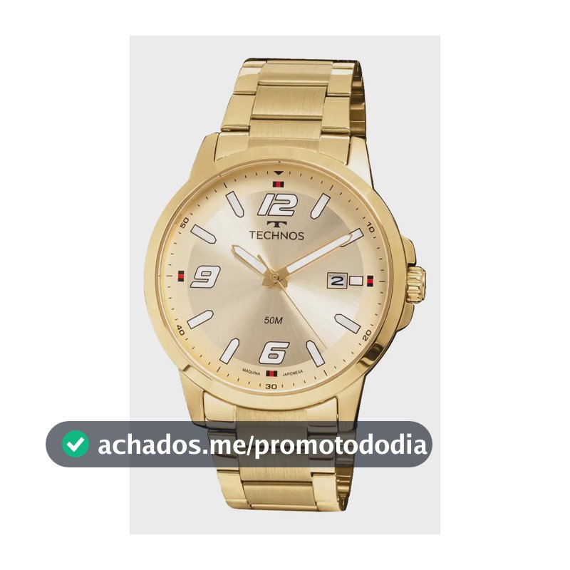 Relógio Technos Masculino Racer Dourado - 2315law/1x