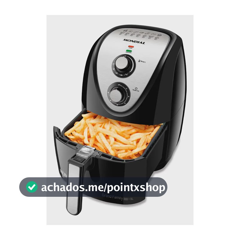 Fritadeira elétrica sem óleo Mondial Cozinha AFN-50 5L preta e inox