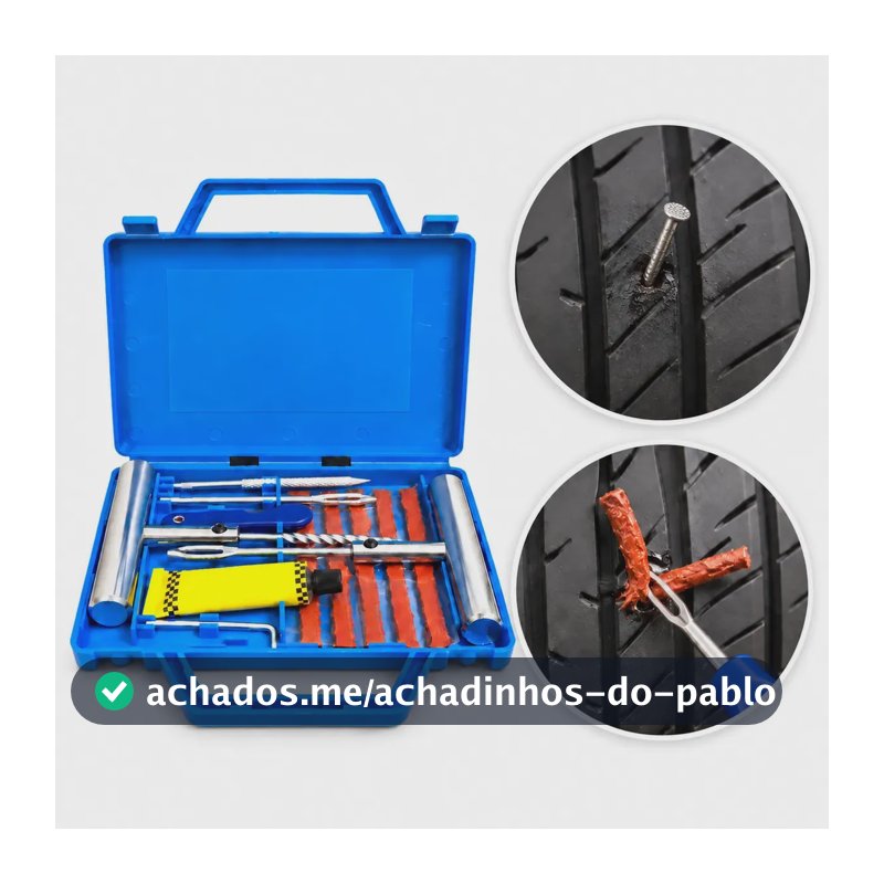 Kit Reparo Pneu Remendo Carro Moto Macarrão Metal Com Maleta 13 peças Furo Concerto Portátil Profissional Ferramenta Bicicleta Veículos Resistente