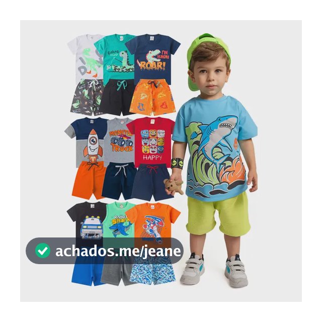 Kit Sortido 10 Peças Roupas Infantil Menino Verão 5 Conjunto