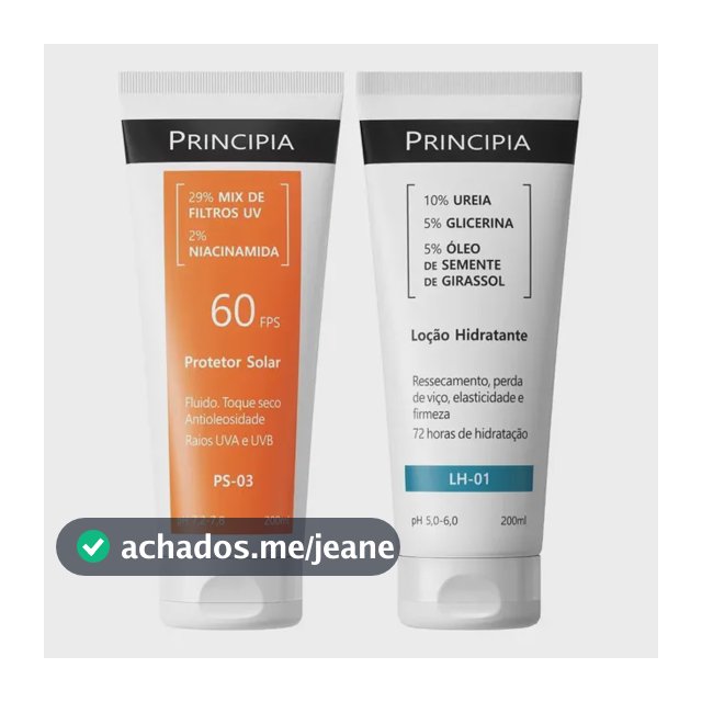 Principia Kit Protetor Solar Corporal Ps-03 Fps60 + Loção Hidratante Lh-01