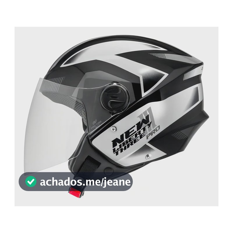 Capacete moto Pro Tork New Liberty 3 Pro cinza brilhante aberto tamanho 60