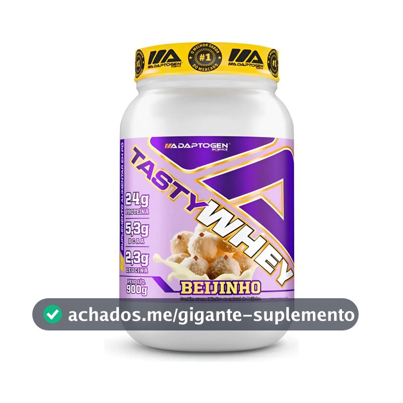 Suplemento Tasty Whey 3w Gourmet Whey Protein Adaptogen Science Pote 900g Sabor Beijinho