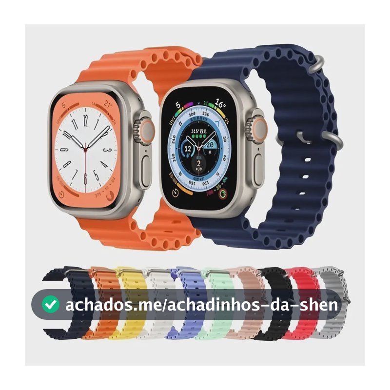 Pulseira Oceano Para Apple Watch Ultra 49mm 45mm 44mm 42mm Cor Laranja