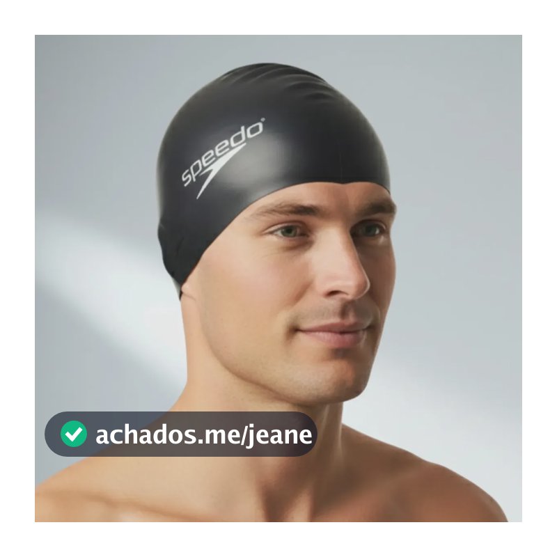 Touca De Silicone Para Natação Speedo Lisa Cor Preta Tamanho Único