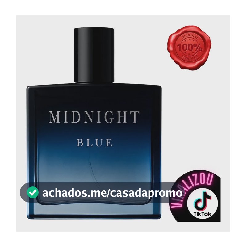 Perfume Masculino Midnight Blue 100ml Importado Original Alta Fixação