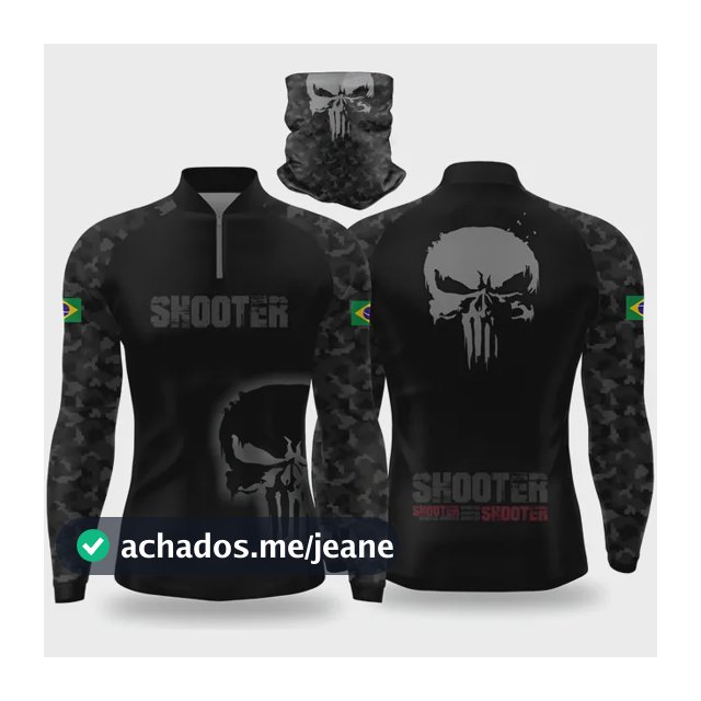 Camisa + Bandana Caveira Com Proteçao Uv50