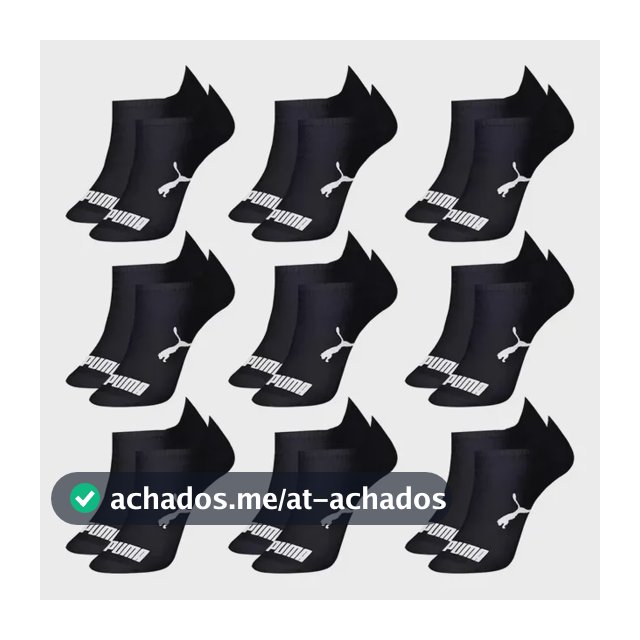 Kit 9 Pares Meias Puma Sapatilha Cano Baixo Algodão Original