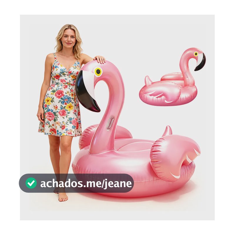 Boia Flamingo Inflável Gigante 110 X 93cm Para Piscina Praia Rosa