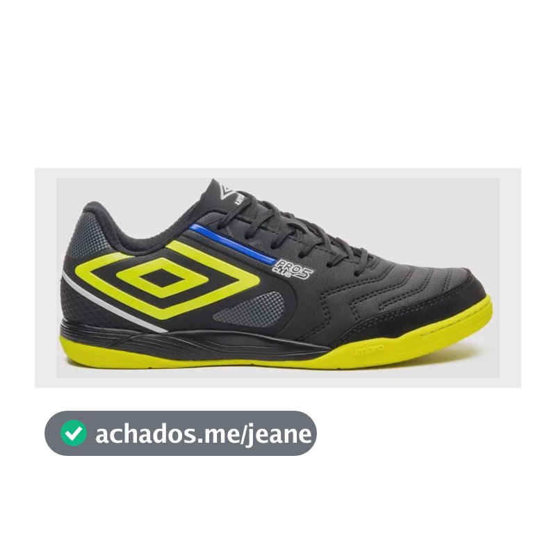 Chuteira Futsal Umbro Pro 5 Bump Club Profissional Original Preto Lima Royal 42 Br