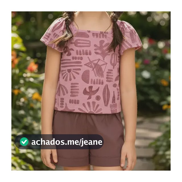 Conjunto Infantil Menina Blusa Malha Trabalhada Elian