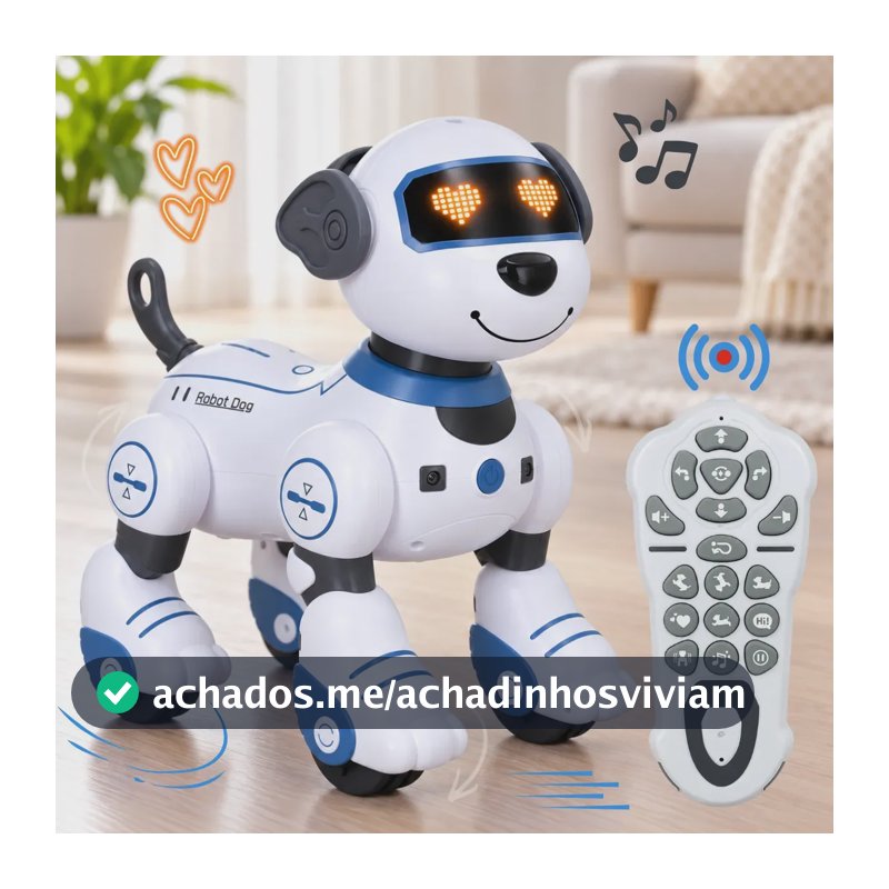 Cachorro Robô Interativo Mekalin Com Controle Remoto Para Crianças Acima de 3 Anos