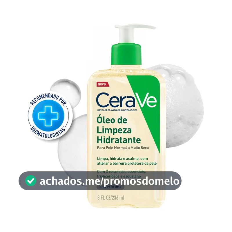 Óleo de Limpeza Facial Hidratante Para Pele Seca e Atópica CeraVe 236ml