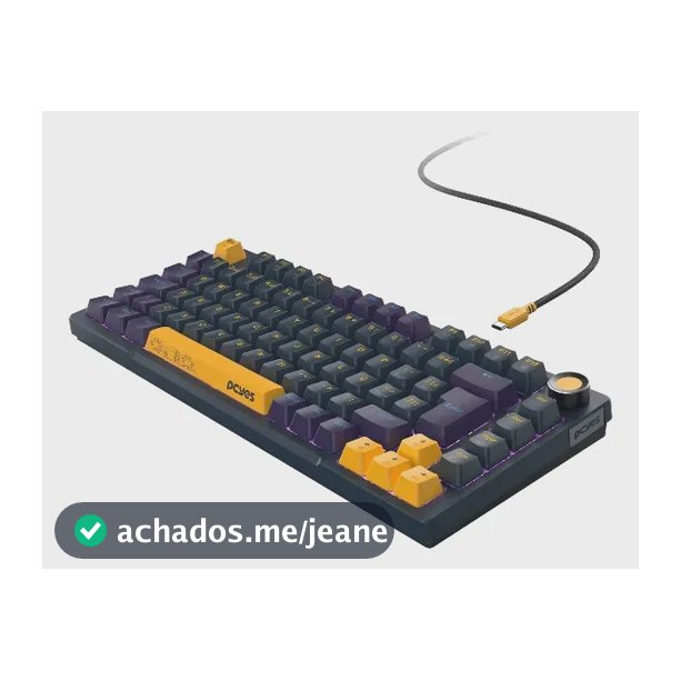 Teclado Mecânico 75% Pcyes Arkeum Sunset Edition Switch Blue Preto Português Brasil