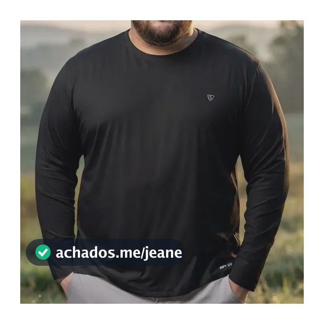 Camiseta Plus Size Segunda Pele Térmica Proteção Solar Uv50+