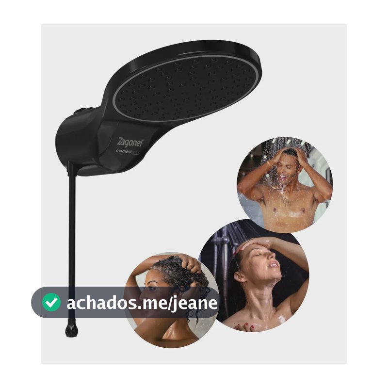 Ducha Eletrônica Zagonel Moment Black 7500w 220v Preto 127v 5.5 Kw